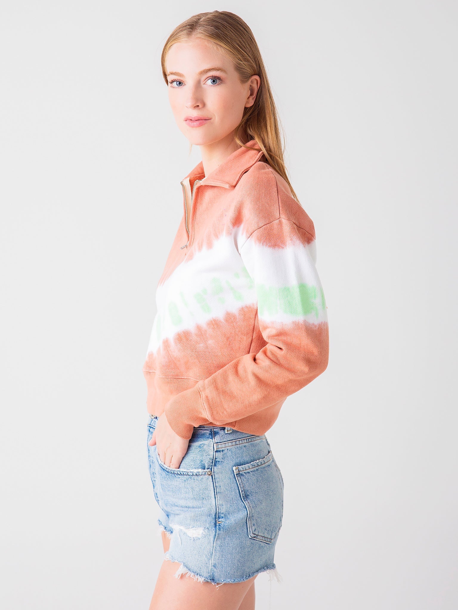 Re/Done Women's 70s Half-Zip