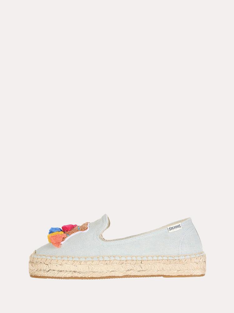 Soludos Tassel Camel Smoking Slippers