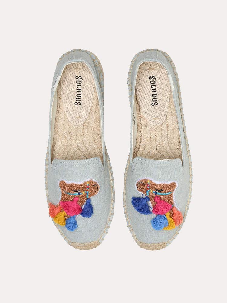 Soludos Tassel Camel Smoking Slippers