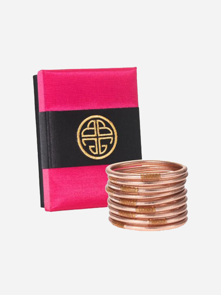 Buddha Girl All Weather Bangles Serenity Prayer Rose Gold Bangles