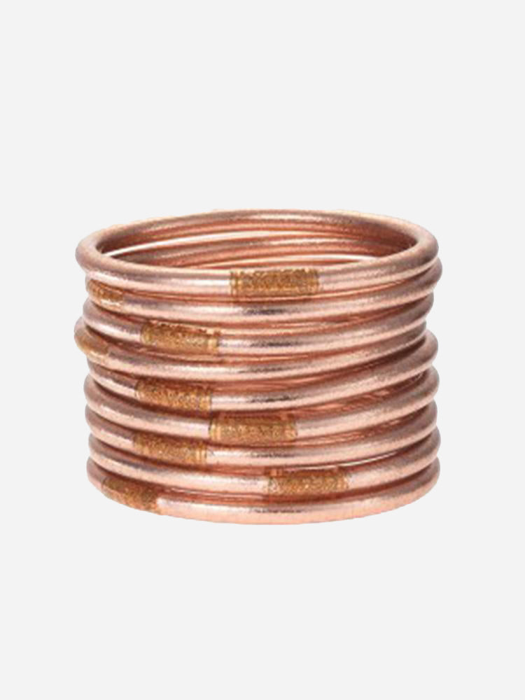 Buddha Girl All Weather Bangles Serenity Prayer Rose Gold Bangles