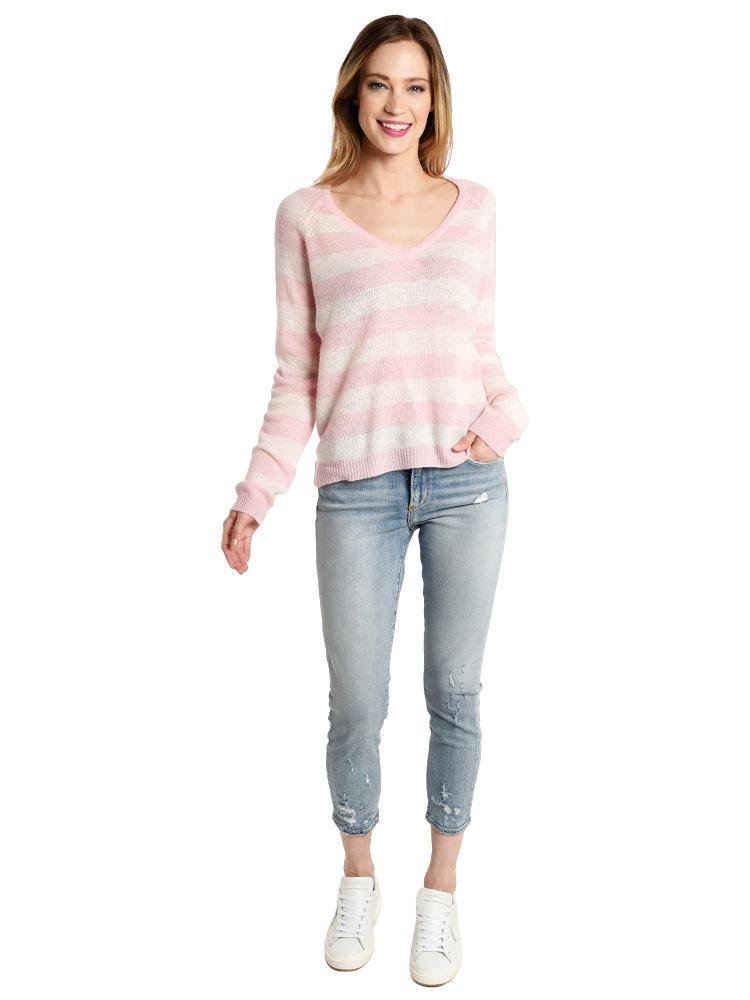 Jumper 1234 Stripe V Neck Sweater