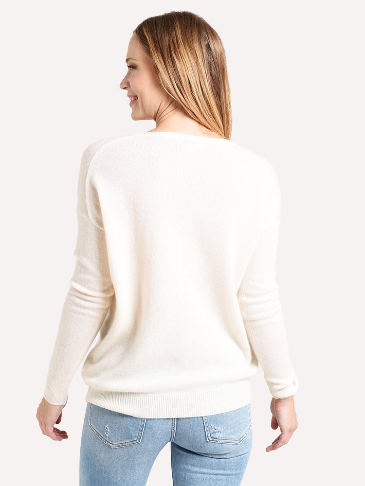 White+Warren Essential V Neck