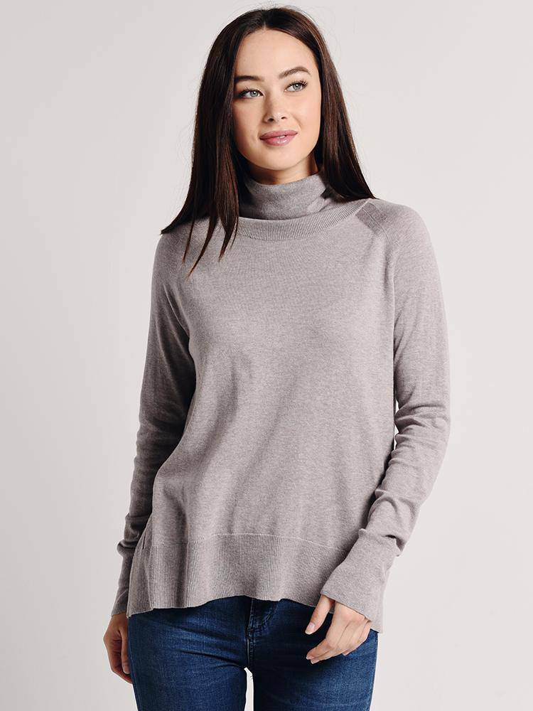 White+Warren Raglan Standneck Sweater