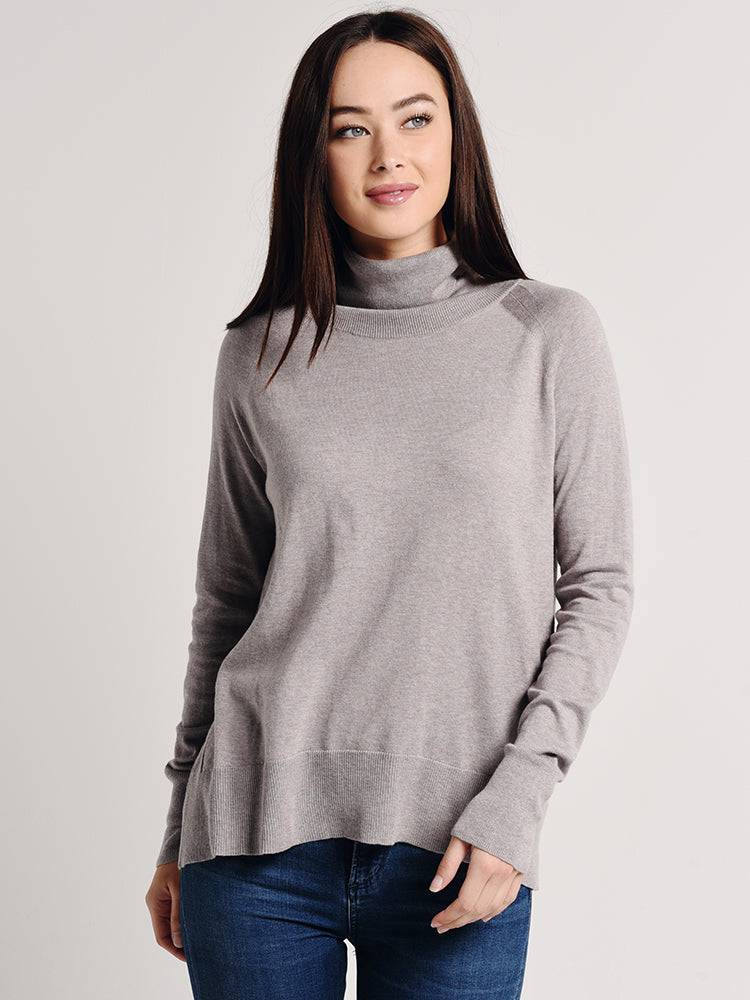 White+Warren Raglan Standneck Sweater