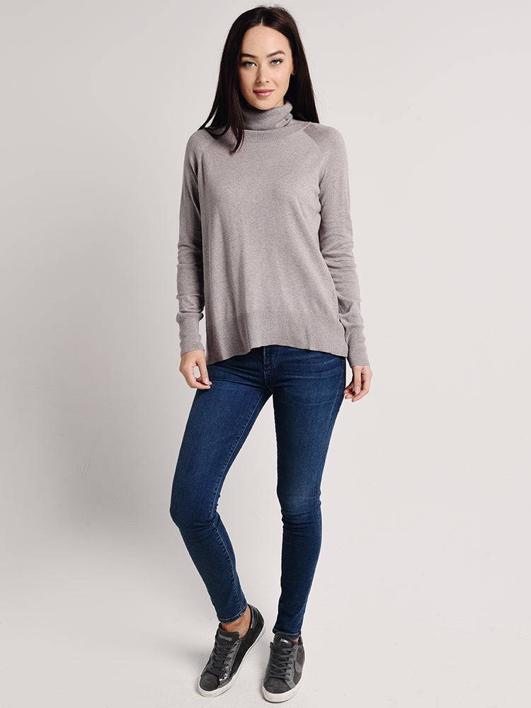 White+Warren Raglan Standneck Sweater
