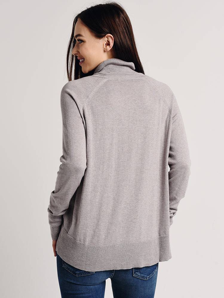 White+Warren Raglan Standneck Sweater