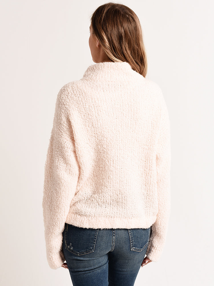 White + Warren Side Tie Half Zip