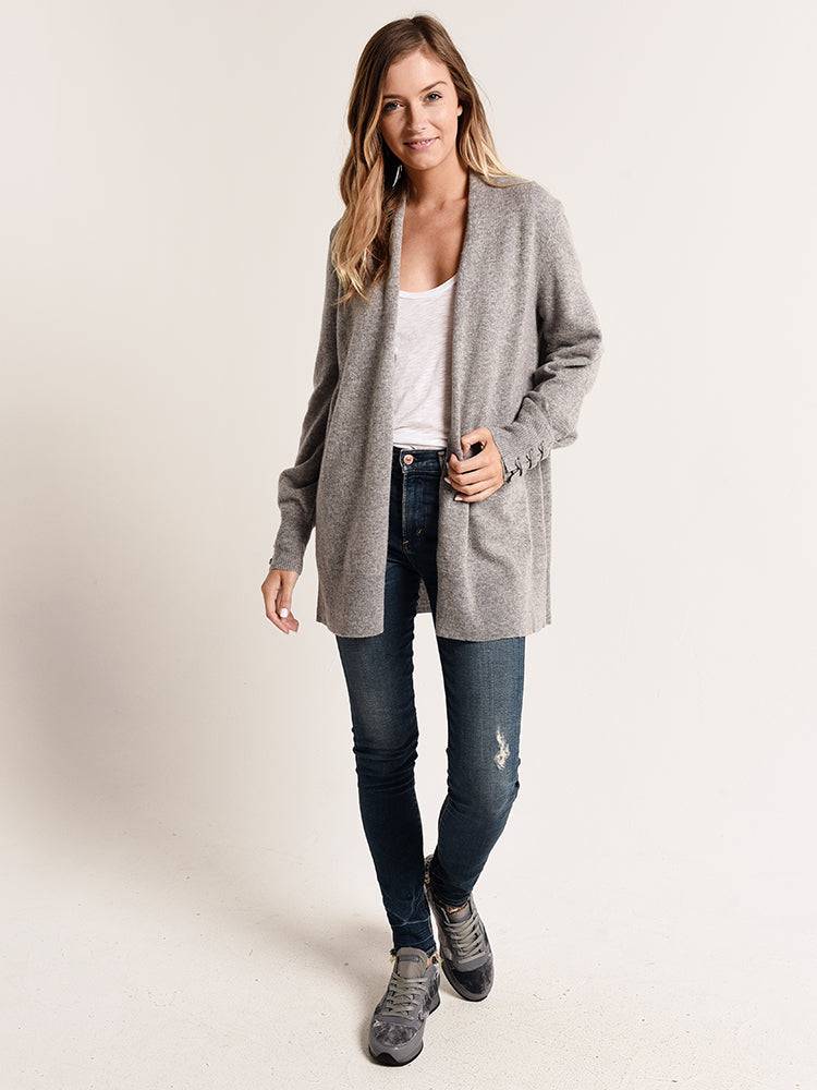 White + Warren Corset Cuff Cardigan