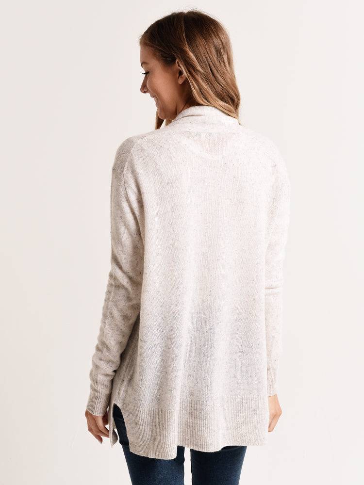 White + Warren Patch Pocket Tweed Cardigan