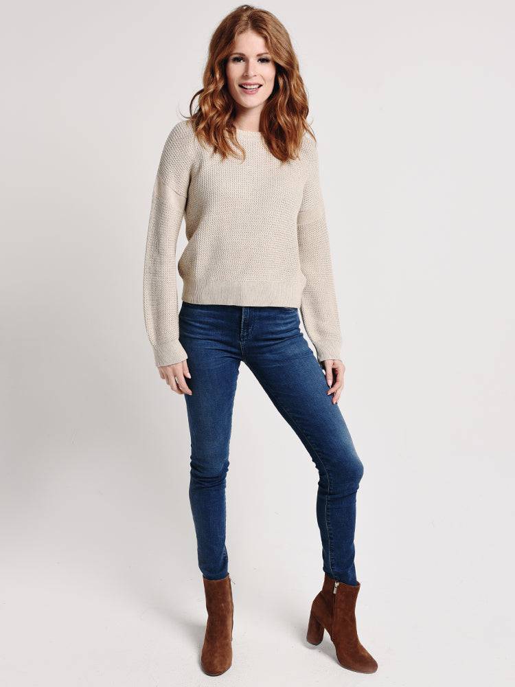 White+Warren Zig Zag Stitch Crewneck