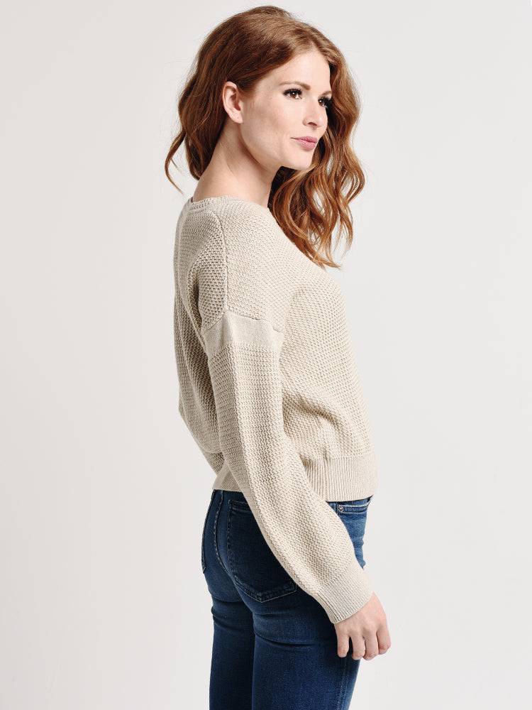 White+Warren Zig Zag Stitch Crewneck