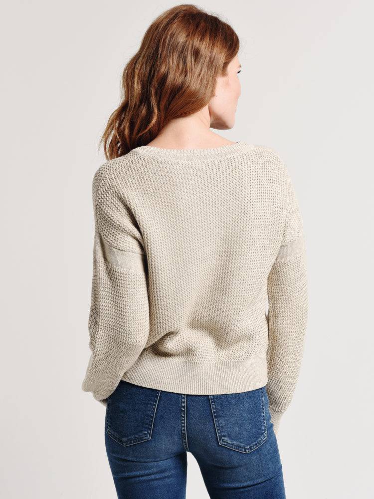 White+Warren Zig Zag Stitch Crewneck