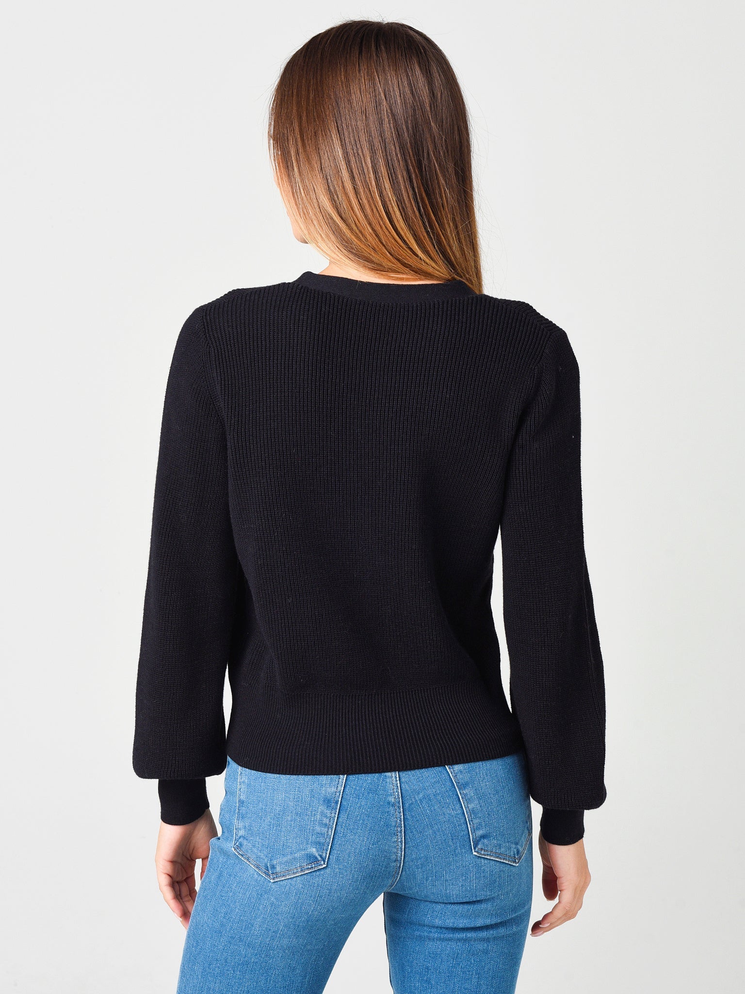 White + Warren Women's Ribbed V Neck Cardigan