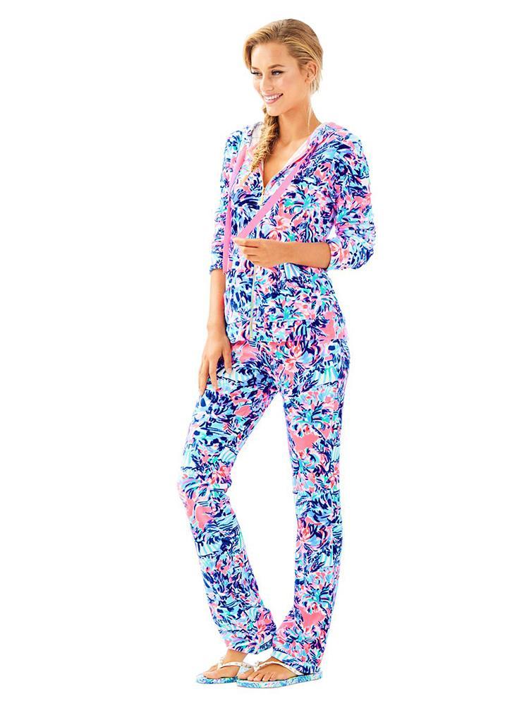 Lilly Pulitzer Larina Velour Zip Up Hoodie