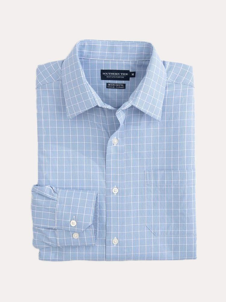 Southern Tide Men's Marsh Plaid Brrr Intercoastal Performance Shirt