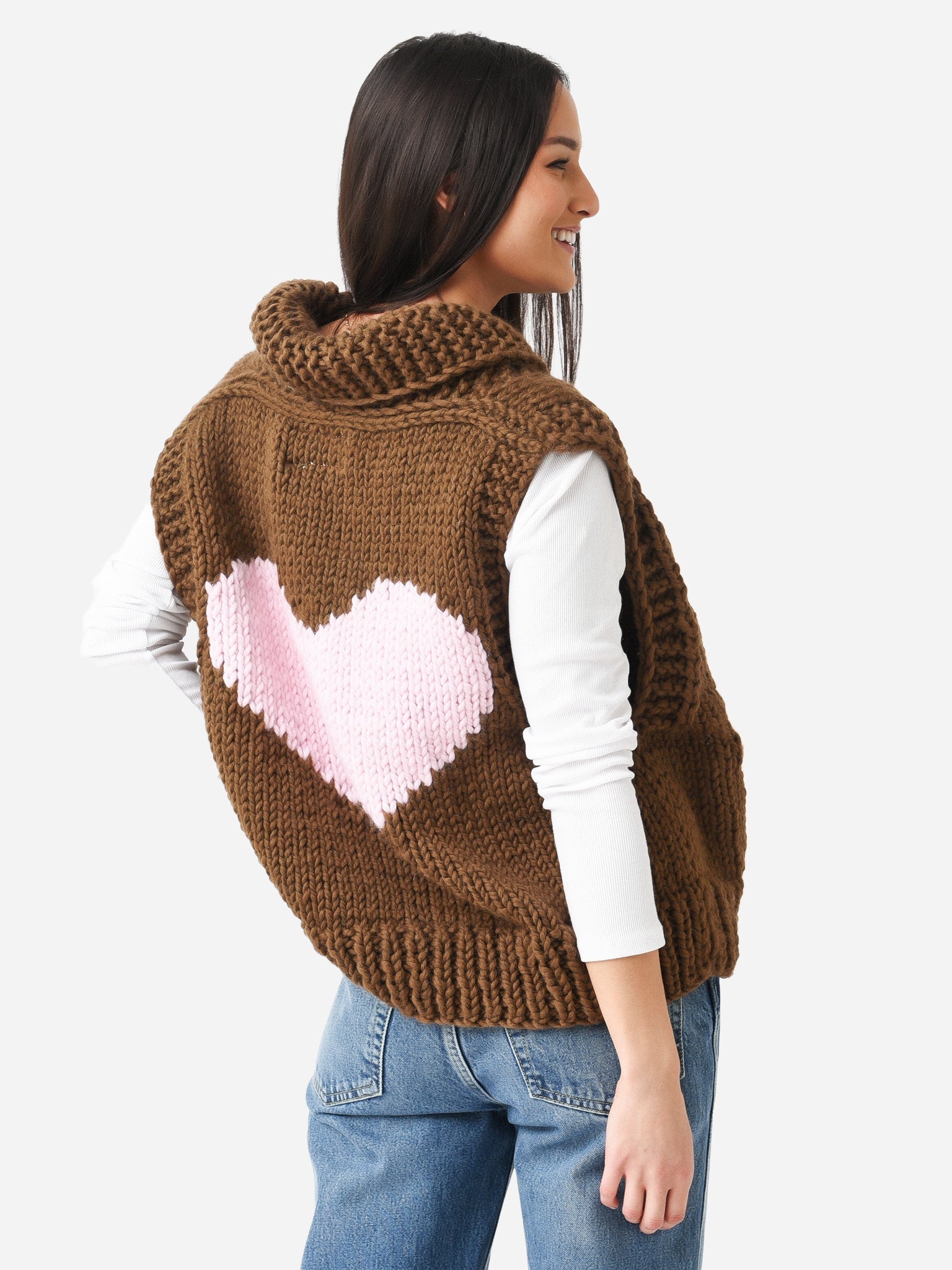 GOGO Women's Short Heart Sweater Vest