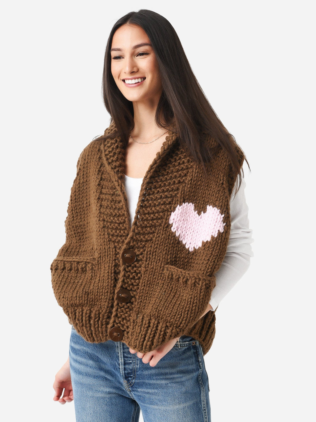 GOGO Women's Short Heart Sweater Vest