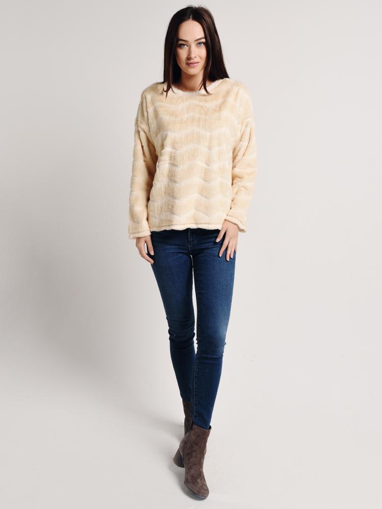 Dylan Chevron Vintage Drop Shoulder Pullover