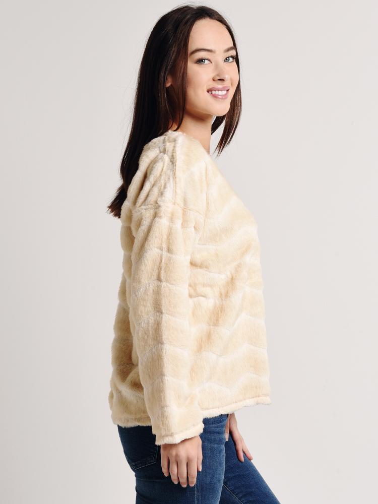 Dylan Chevron Vintage Drop Shoulder Pullover