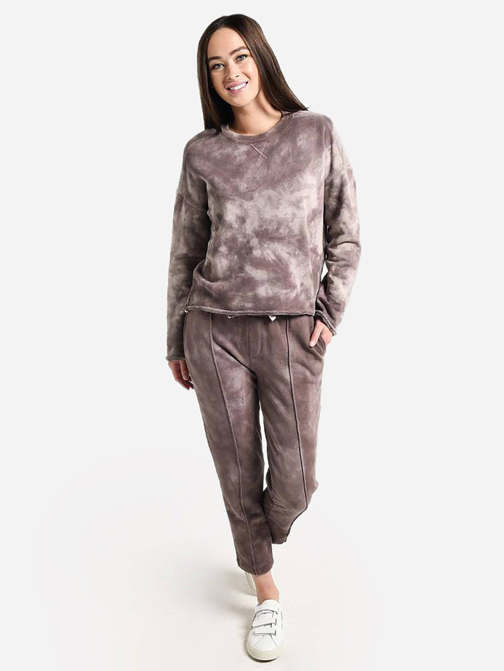 ATM Women's Tie Dye French Terry Pull-On Cropped Pant