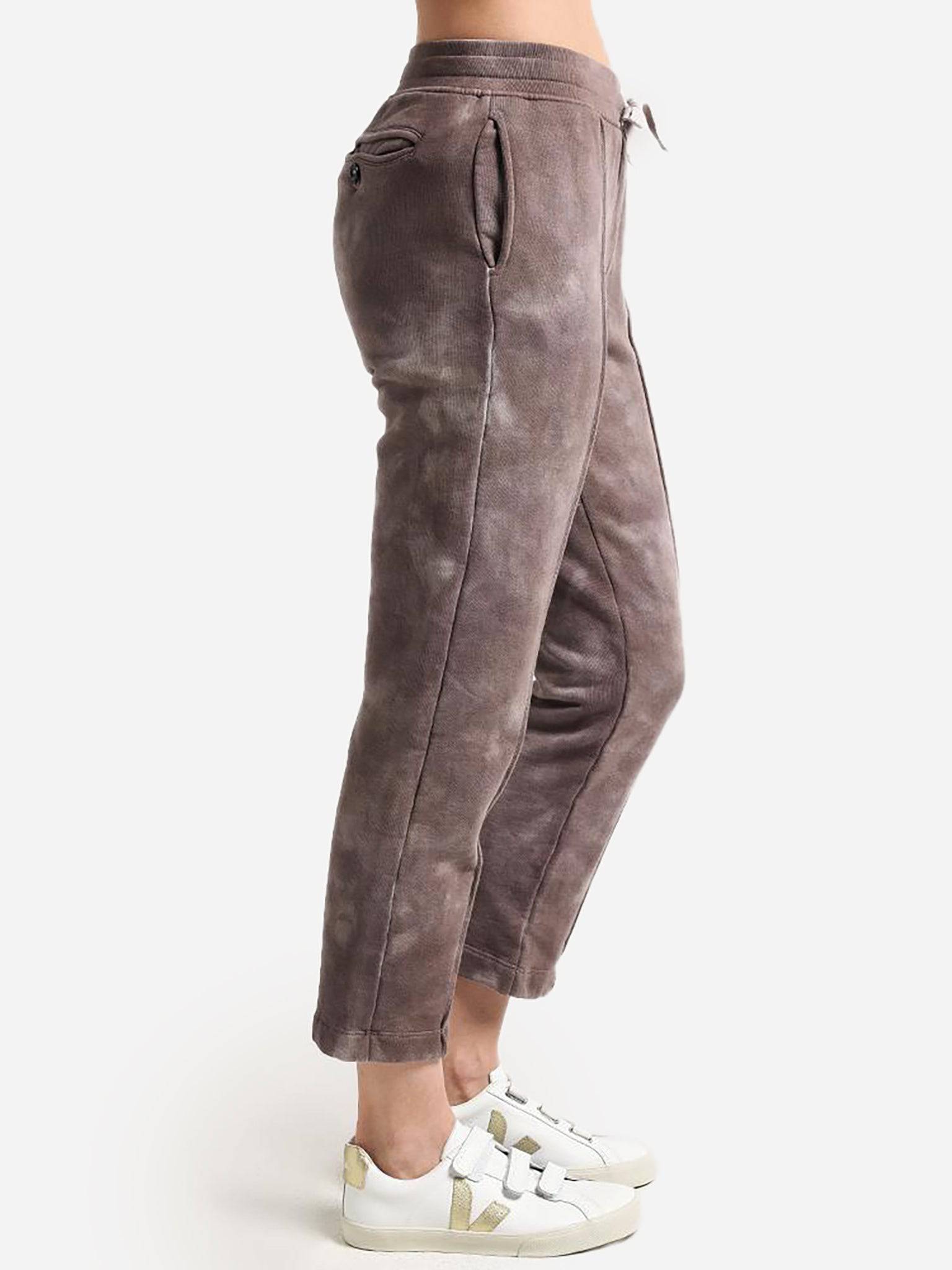 ATM Women's Tie Dye French Terry Pull-On Cropped Pant