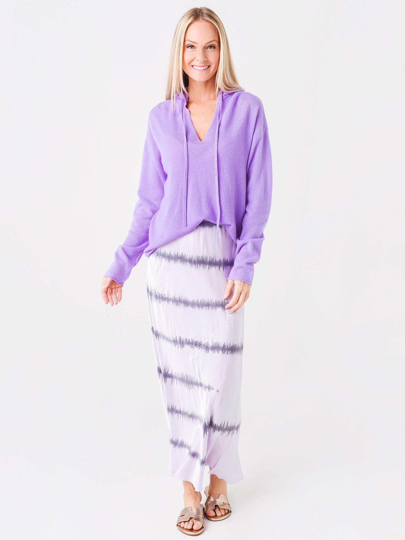 ATM Women's Cashmere Boho Pullover Hoodie