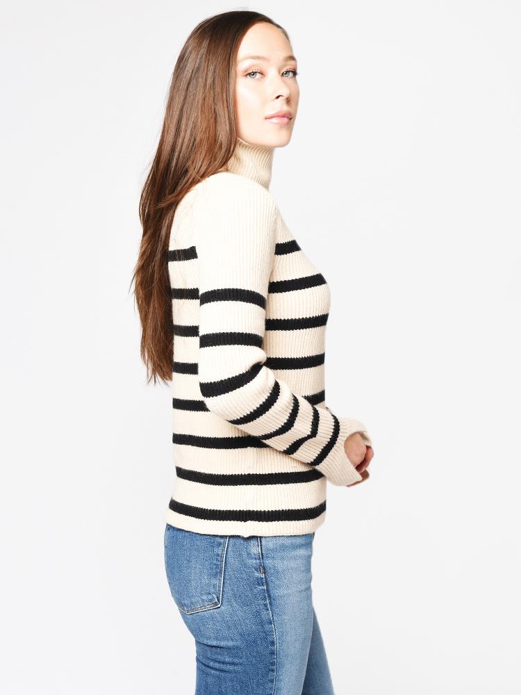 English Factory Women’s Striped Turtle Neck Sweater
