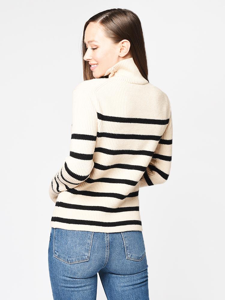 English Factory Women’s Striped Turtle Neck Sweater