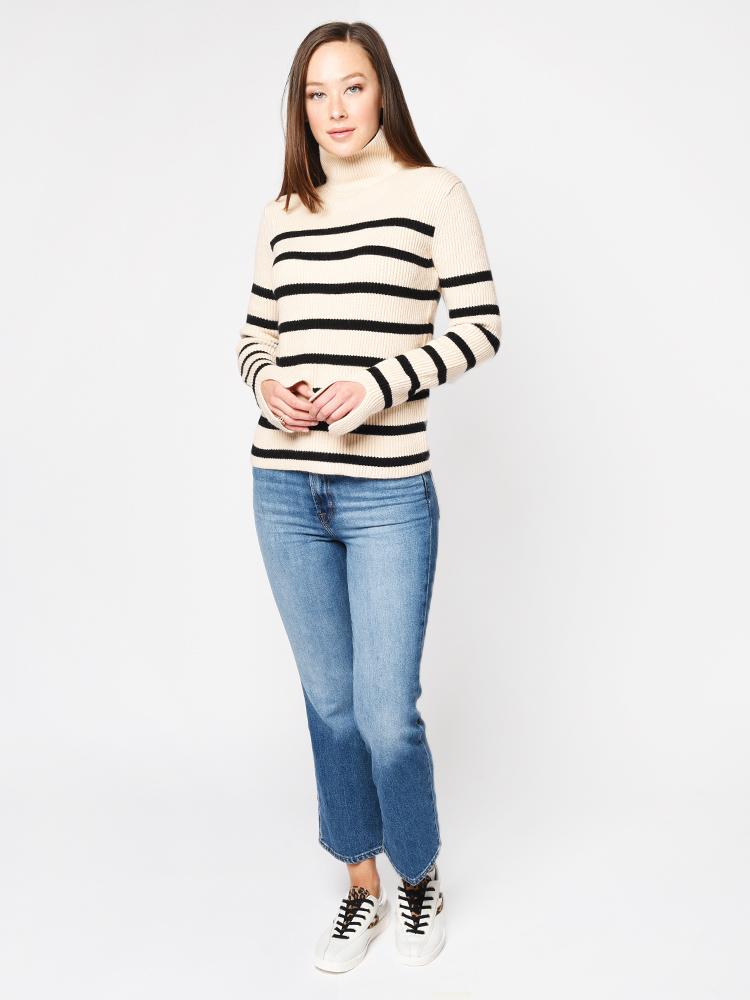 English Factory Women’s Striped Turtle Neck Sweater