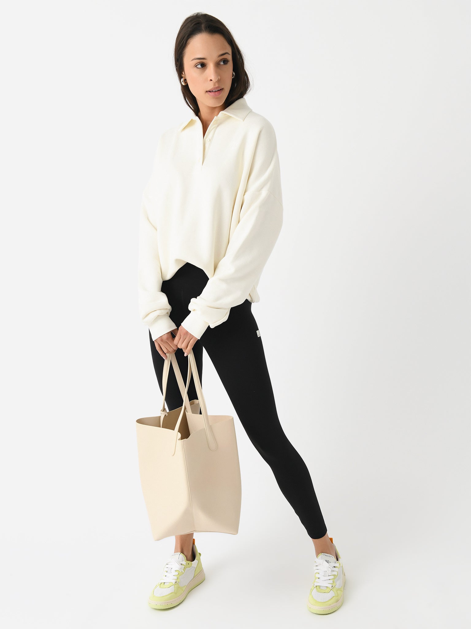 Eterne Women's Oversized Polo Sweatshirt