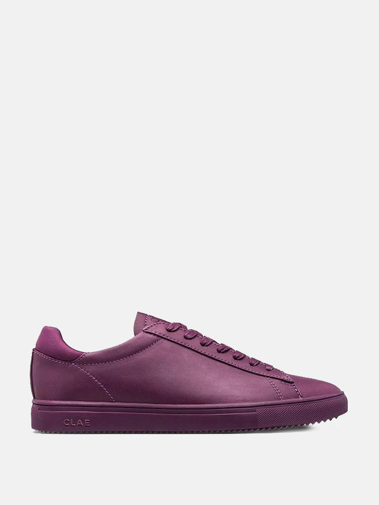 CLAE Bradley Plum Full Grain Leather Sneakers
