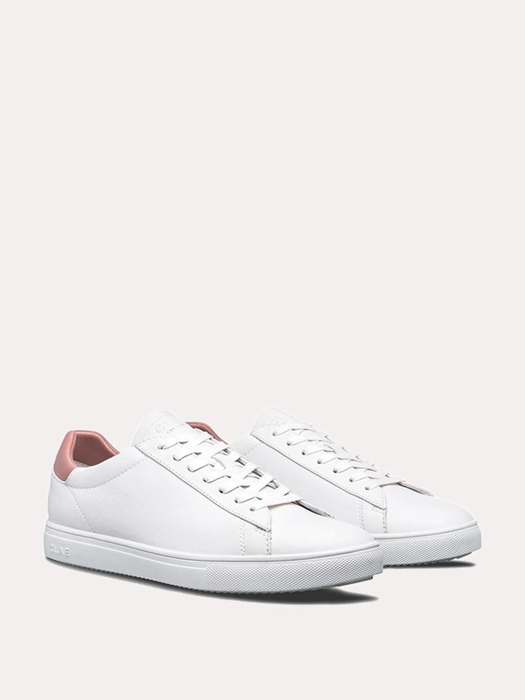 CLAE Bradley White Leather Old Pink Sneakers