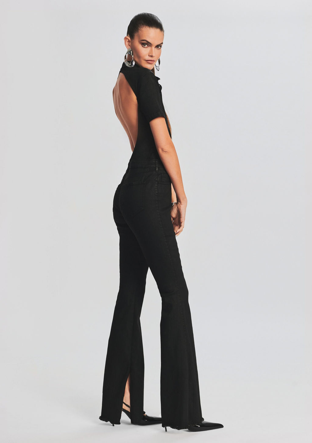 Lyla Coated Denim Jumpsuit