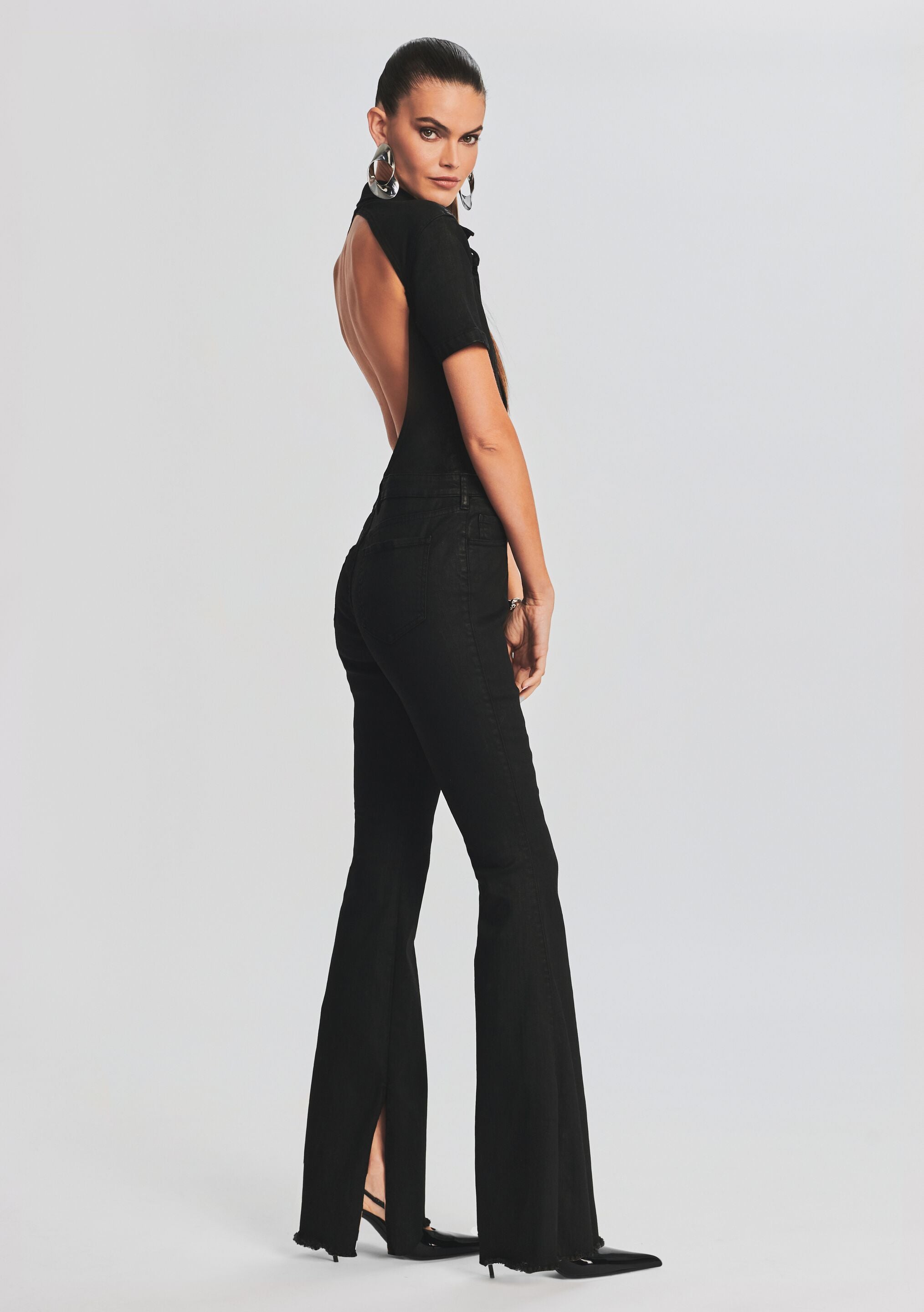 Lyla Coated Denim Jumpsuit