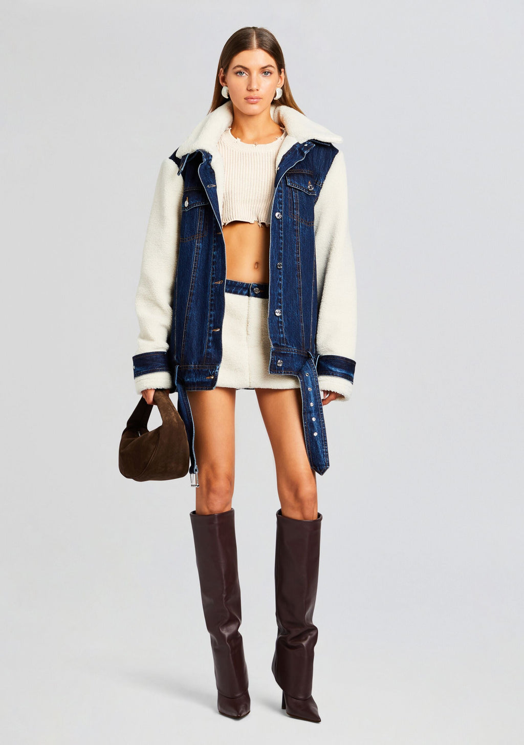Mink Teddy Denim Jacket