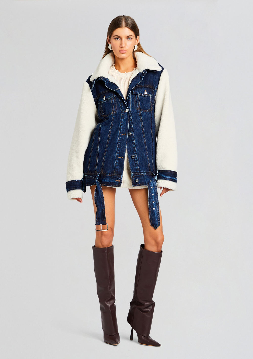 Mink Teddy Denim Jacket