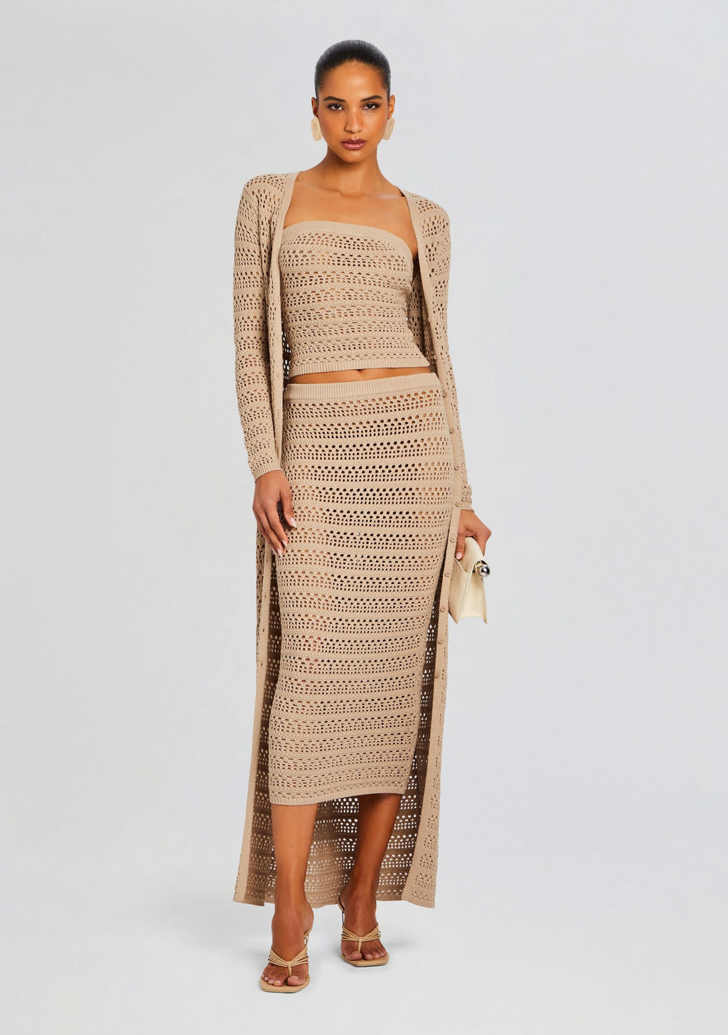 Dorothea Knit Crochet Cardigan