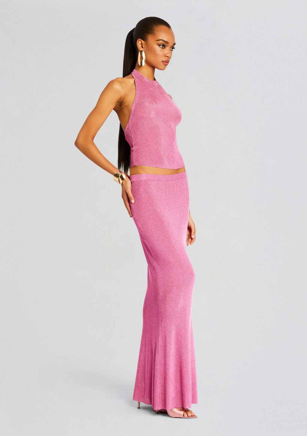 Harmony Metallic Knit Skirt