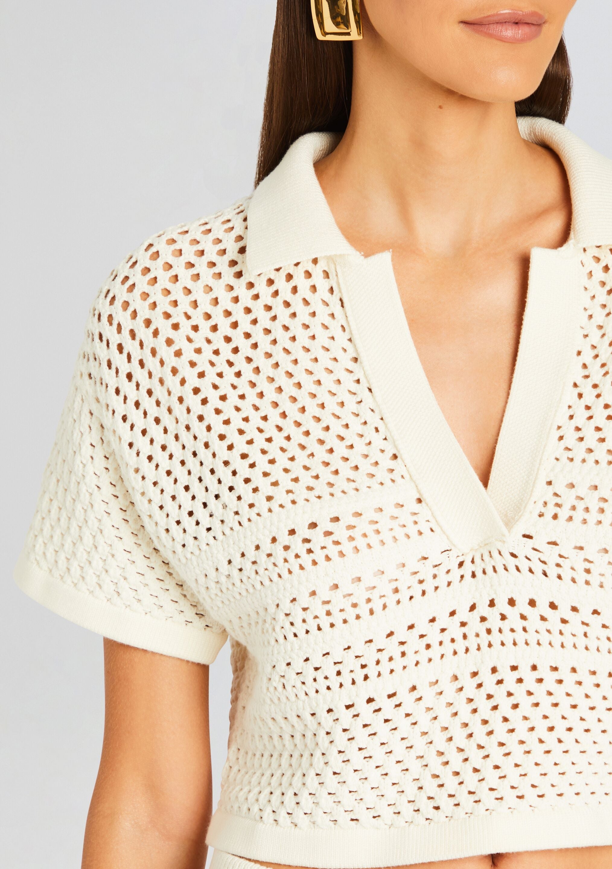 Nani Crochet Crop Polo