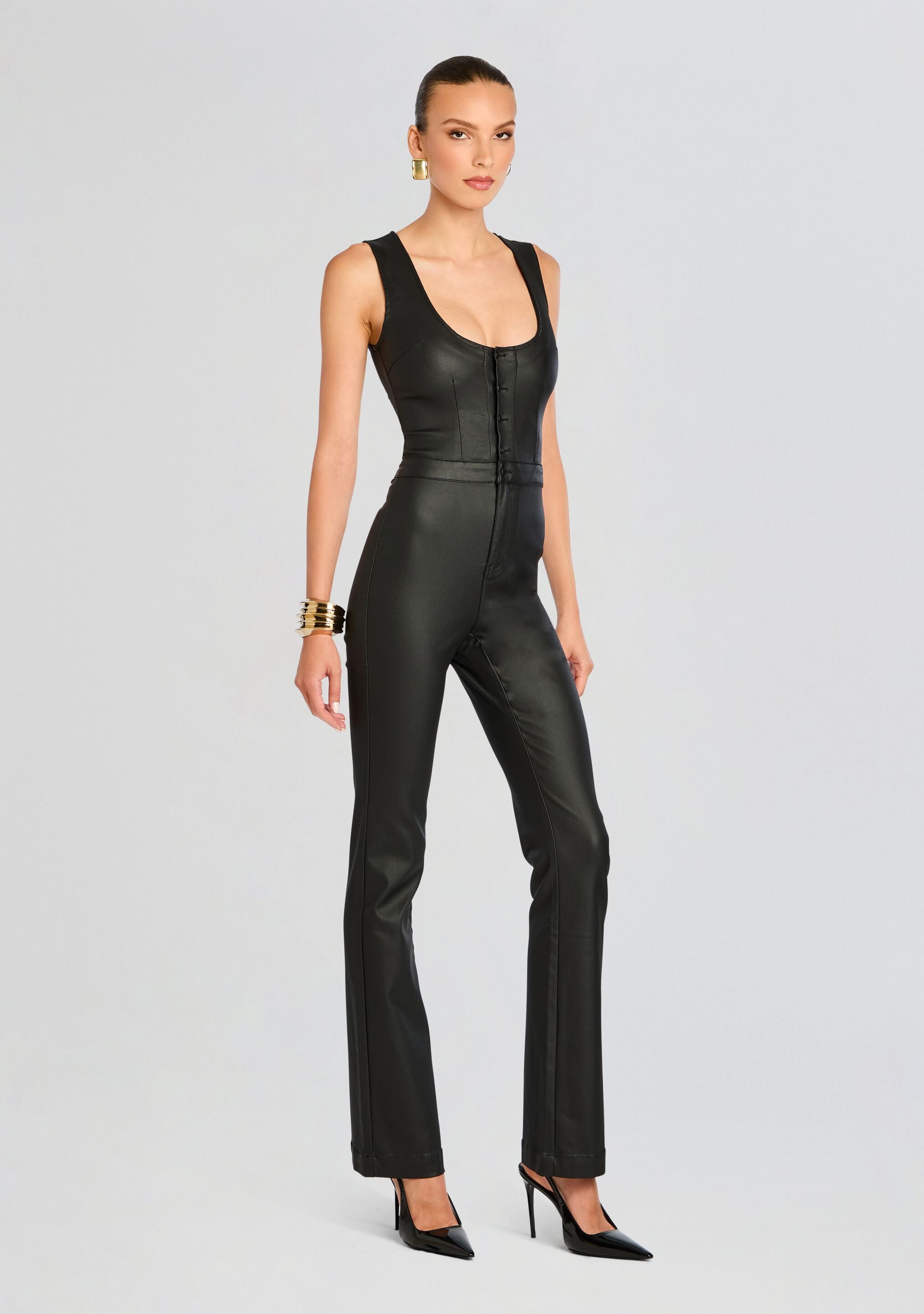 Mckinnon Coated Denim Jumpsuit