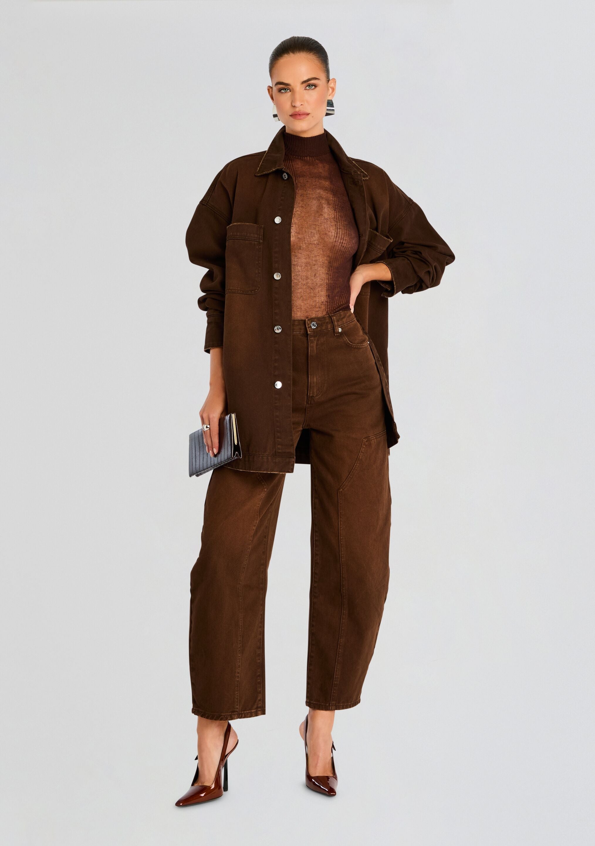 Marbel Mid Rise Barrel Jean