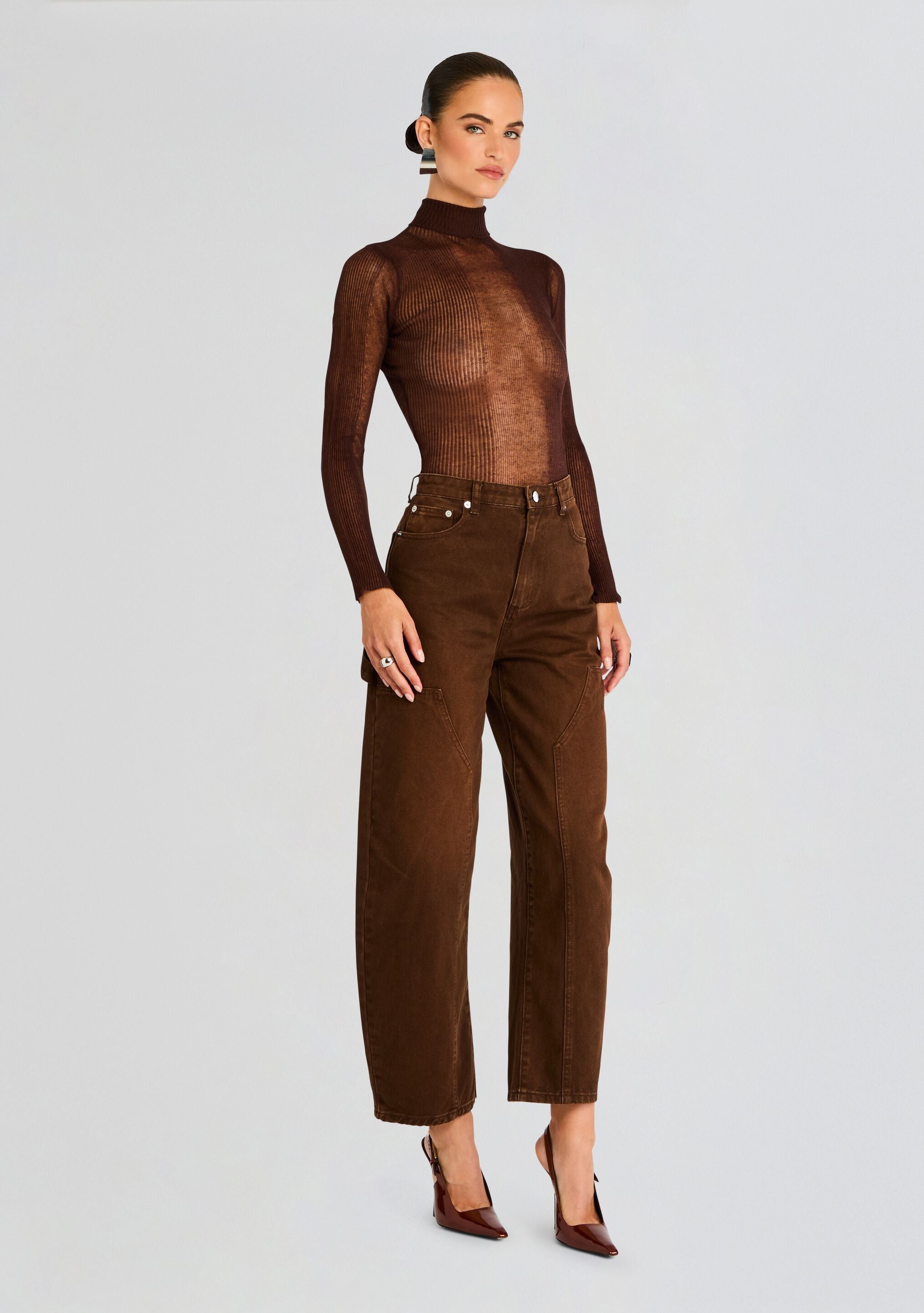 Marbel Mid Rise Barrel Jean