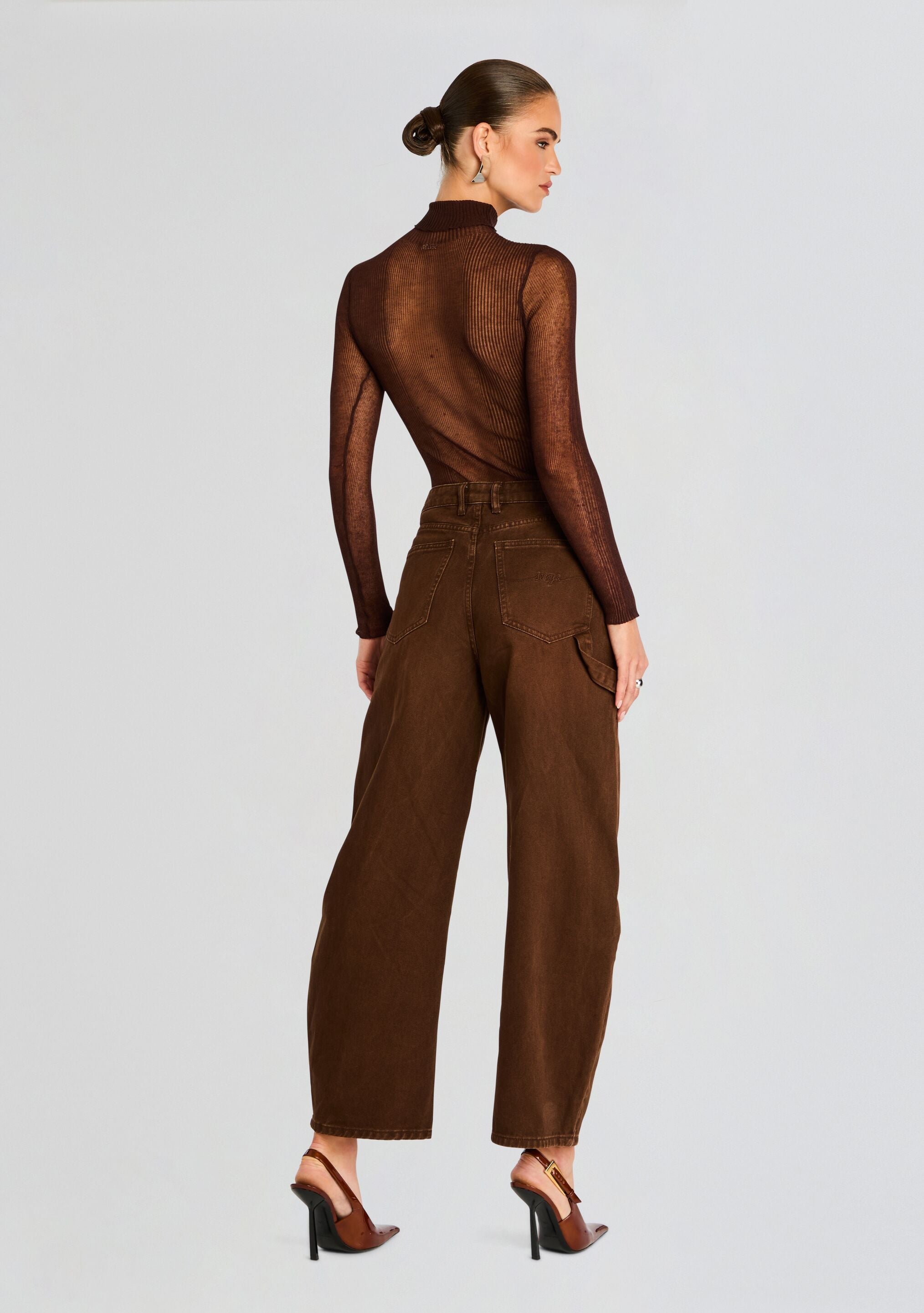 Marbel Mid Rise Barrel Jean