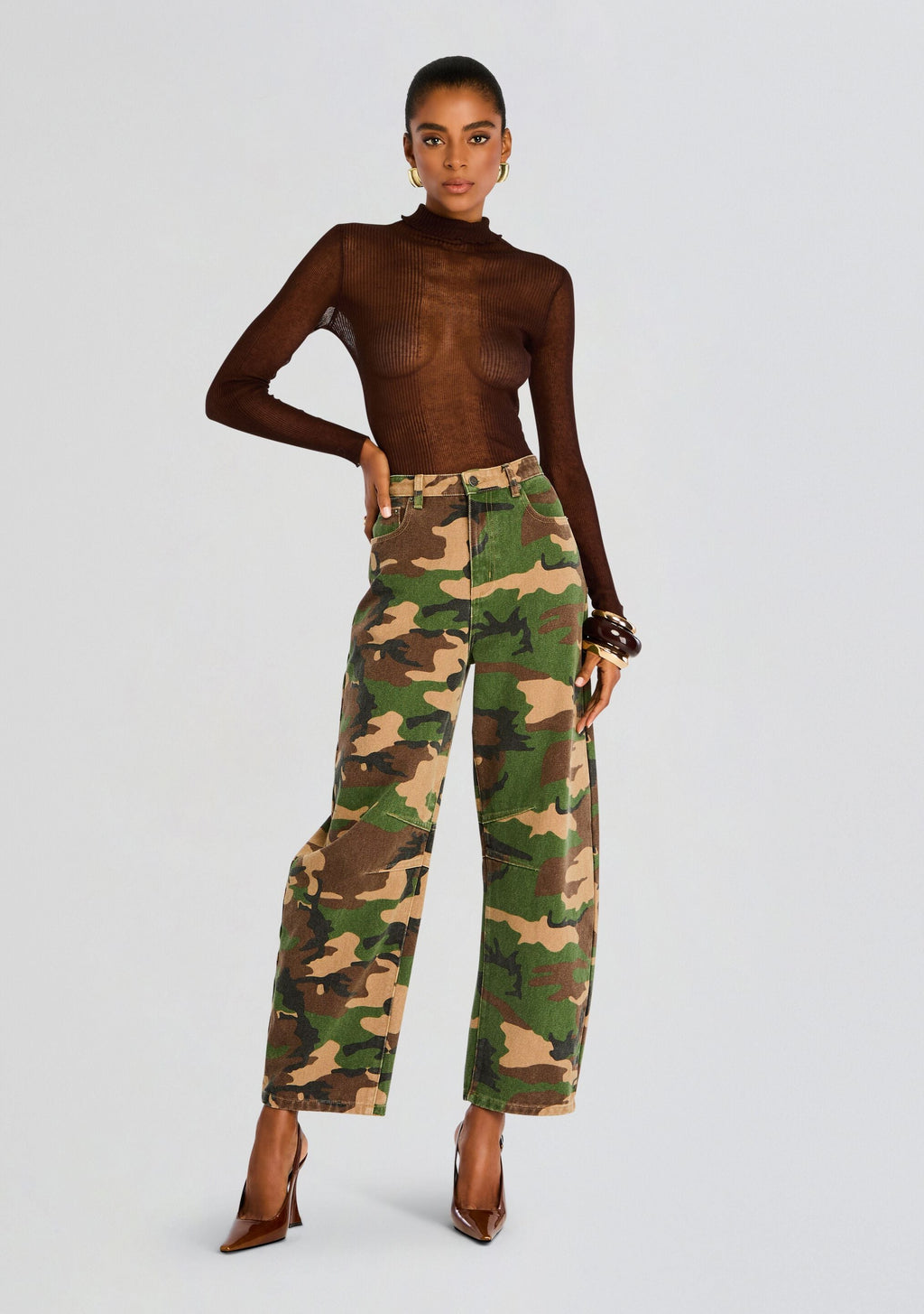 Marbel Mid Rise Barrel Jean