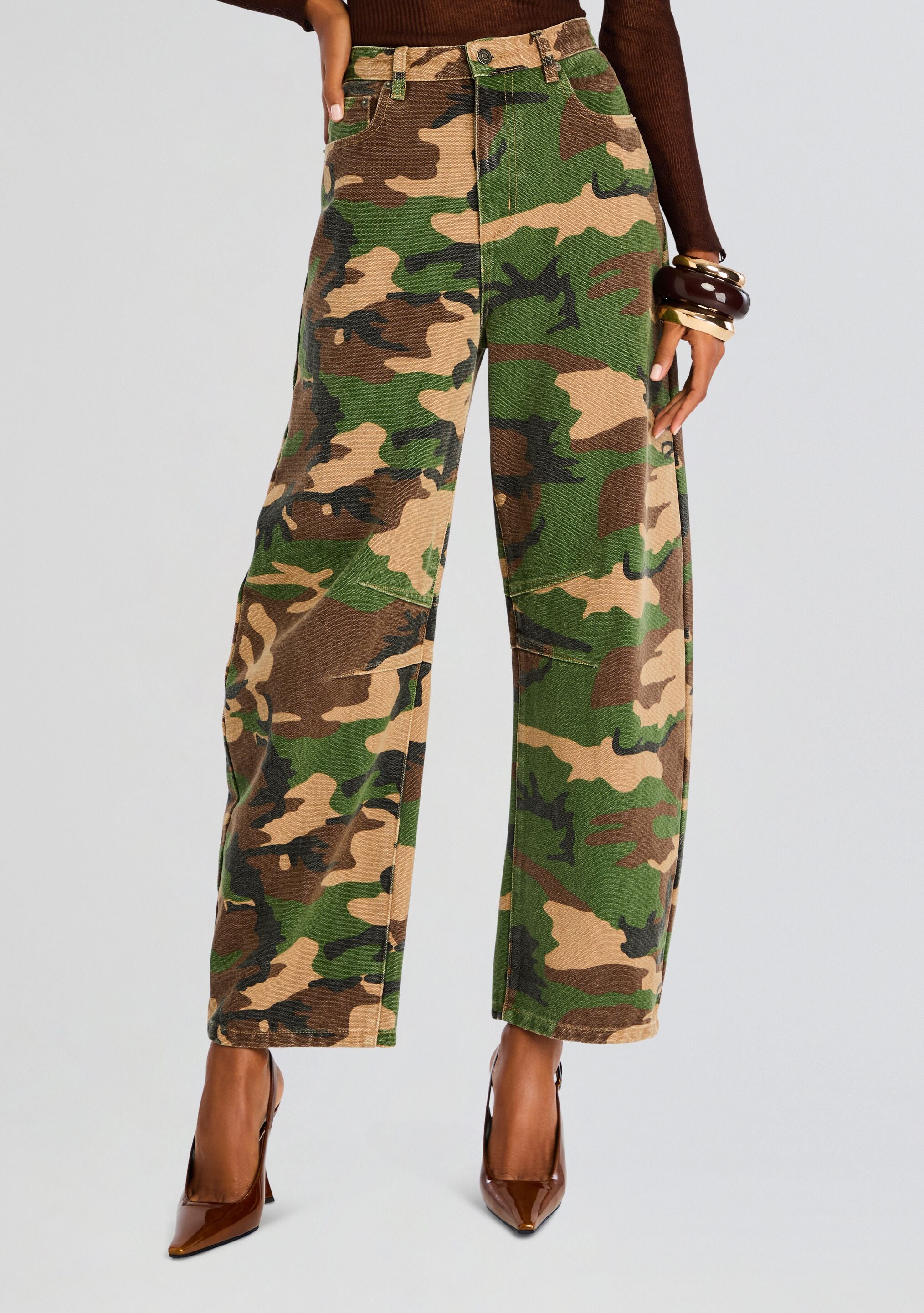 Marbel Mid Rise Barrel Jean