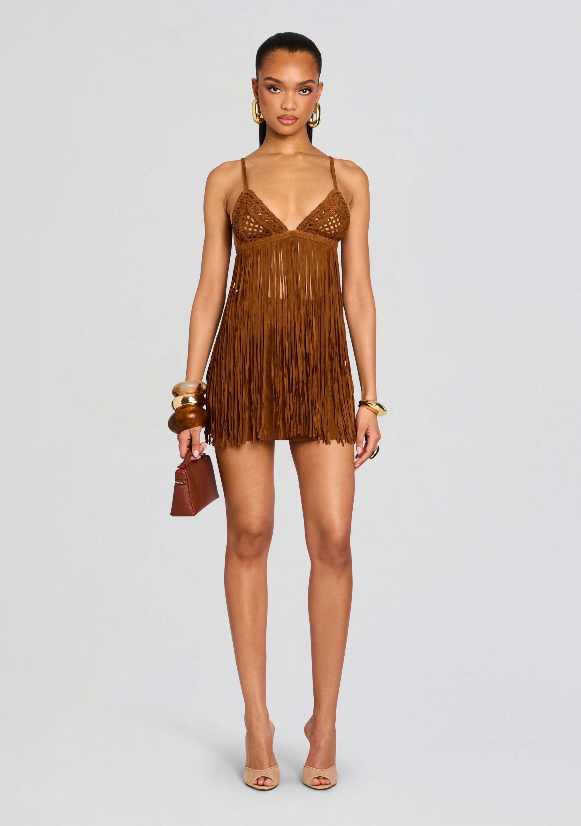 Jacinta Suede Fringe Bra