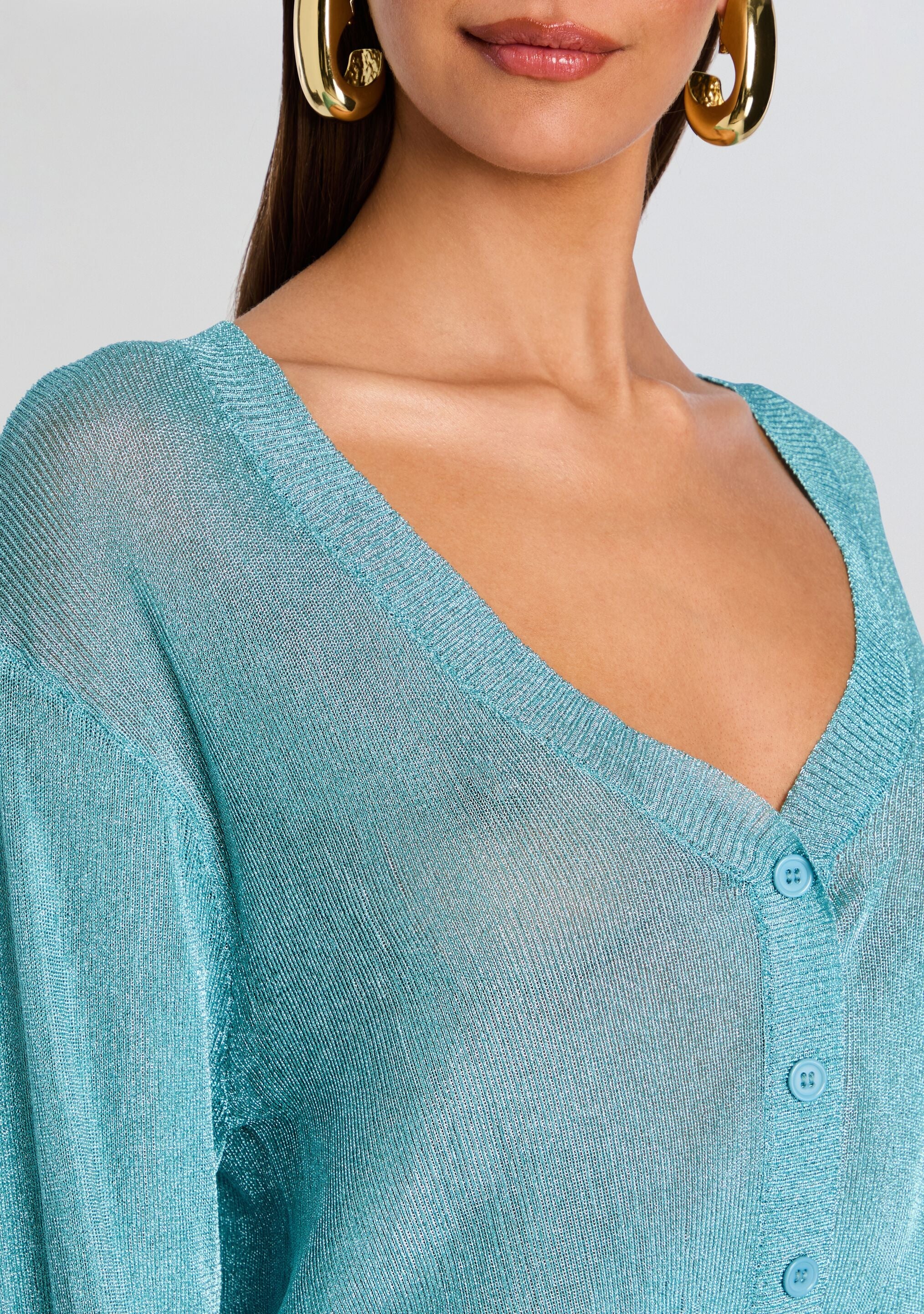 Moni Metallic Knit Cardigan