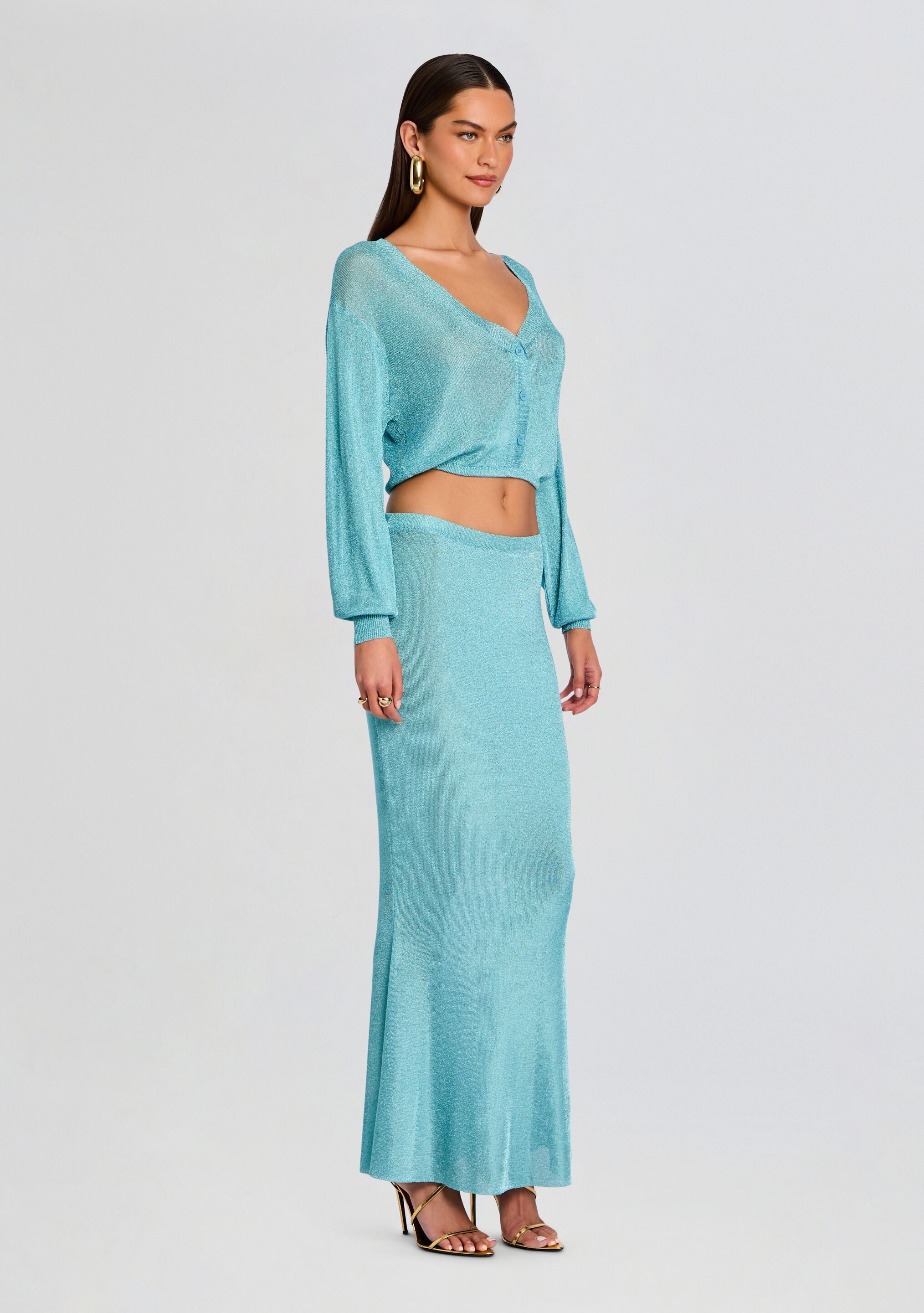 Moni Metallic Knit Cardigan