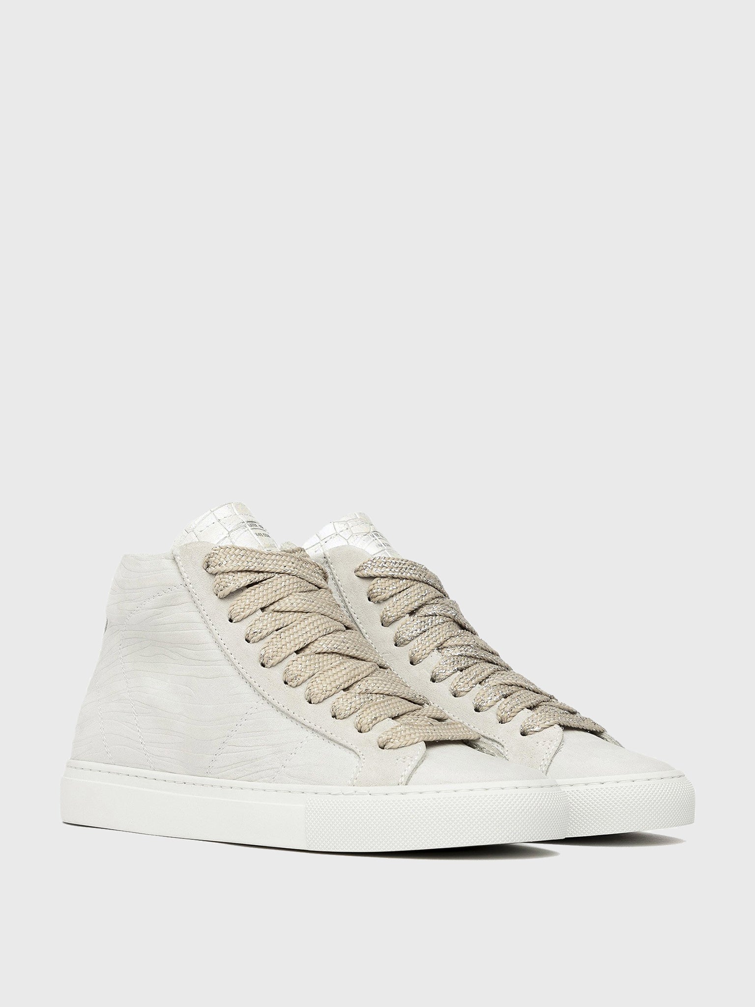P448 Women's Star White Zebra High Top Sneaker